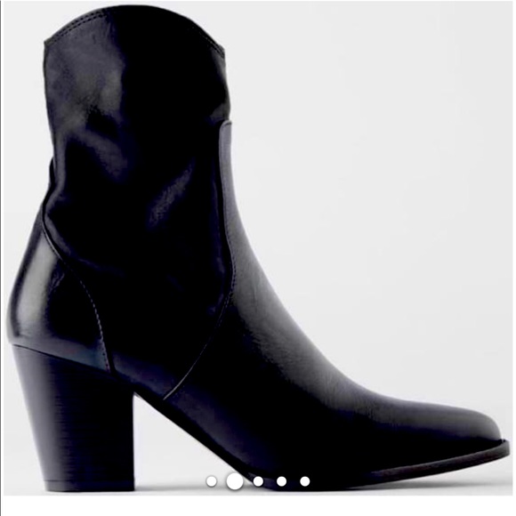 Zara black ankle boot bootie - Picture 2 of 9